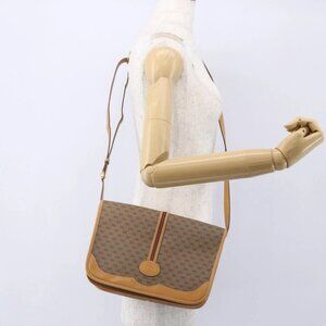 GUCCI Micro GG Supreme Shoulder Bag PVC Beige Gold